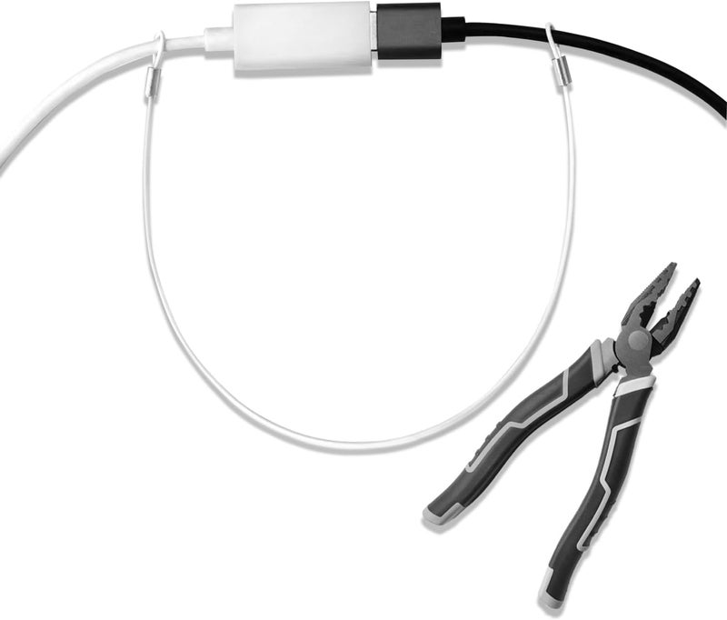 Ciyebst Cable Tethers 10 Pack with Crimping Tool (12 Inches, White Color), Adjustable Security Cable Look, Universal DIY Adapter Tethering Ties Kit for Computer Cord, Pre-Assembled, Tamper-Resistant - Image 1